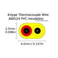thumbnail image 3 of K-Type Thermocouple Wire AWG 24 Solid w. PVC Insulation - 110 Yard roll, 3 of 3