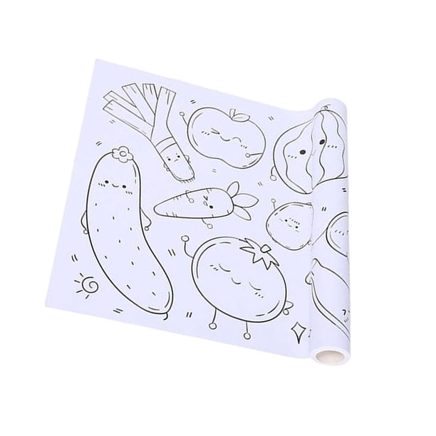 Rollo de Papel para Colorear Baoblaze 12x118 Pulgadas Material Educativo para Edades Tempranas