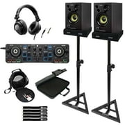 Hercules DJStarter Kit - Controller, Speakers, & Headphones with Stands & Case Package