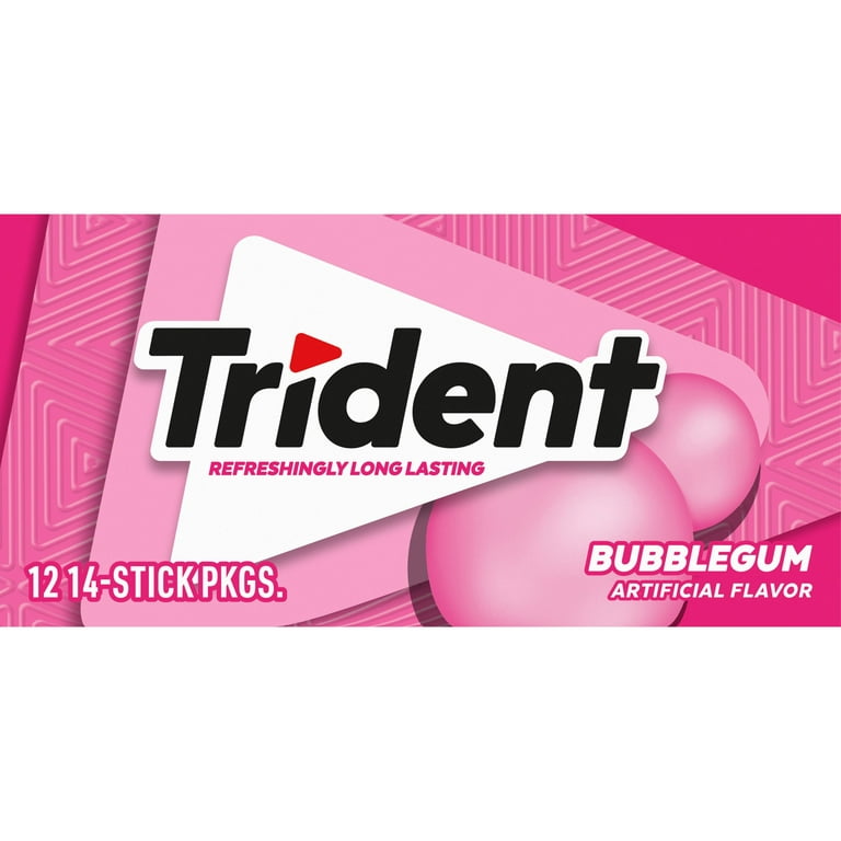 Trident Sugar Free Bubblegum Gum, Chewing Gum