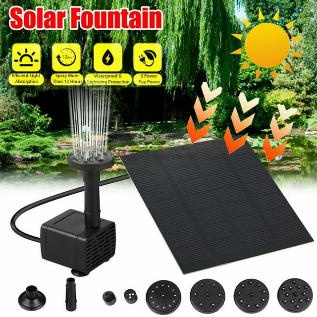 Kit de bomba de agua solar adaptable, bomba sin escobillas de alta eficiencia y ciclo de vida prolongado para estanques, jardines y peceras, funcionamiento con energía solar con función de inicio y