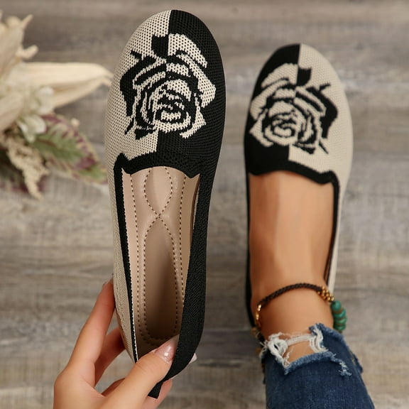 Tawop Women's Shoes Womens Dress Shoes Work Shoes Flats Mesh Casual Dress Black 5.5