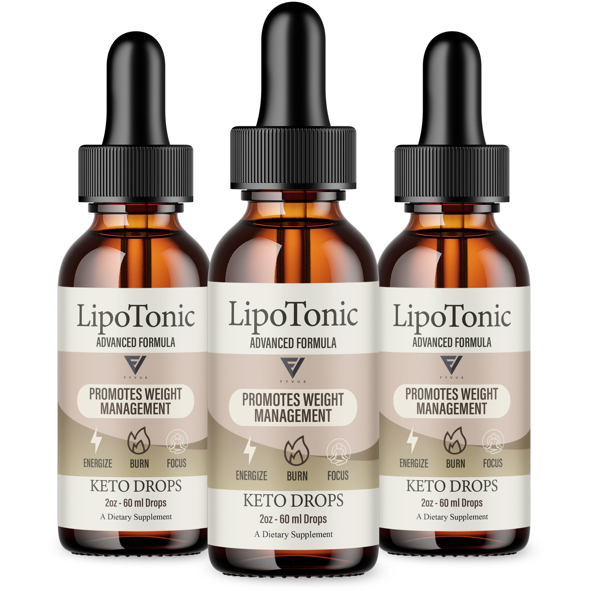 (3 Pack) Lipotonic Drops Weight Management , Lipo tonic Supplement (6oz)