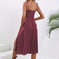 thumbnail image 5 of Sakmal Side Split Spring Dresses for Women 2025 Sexy Midi Sundress Purple Dress Polka Dot Dresses, 5 of 7