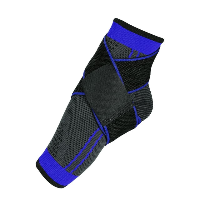 Unique Bargains 1 Pcs Support de Cheville avec Sangle Ajustable Respirant pour Sports Bleu Taille TG