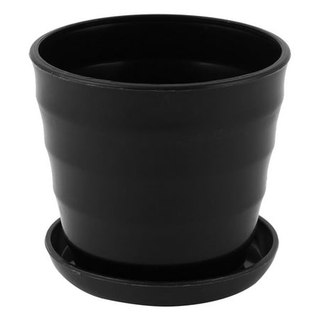 - Unique Bargains Flower Pot Holder 9cm Dia Plastic Stripe Pattern Home Garden Office Plant Planter