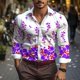 thumbnail image 1 of Camisa de hombre con botones de traje, informal, con estampado floral HD, material suave y cómodo, para exteriores, 2024, nuevas camisetas para hombre de talla grande, 1 of 6