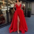 thumbnail image 1 of zanvin Robes de Mariage pour Mariée, Robe Longue Fendue Aguichant pour Femmes Soirée Clubwear Longues Robes, Robe de Vacances, Rouge, 1 of 6