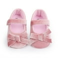 thumbnail image 7 of Toddler Girl Sneakers Sizes 6-12 Months Soild Colour Bowknot Princress Soft Sole Floor Barefoot Non Slip First Walkers Prewalker Pink Baby Shoes, 7 of 7