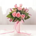 thumbnail image 3 of Wedding Bouquets for Bride Bridesmaid Bouquet Champagne Artificial Roses Flowers for Wedding Valentine's Day Church Home Decoration, 3 of 7