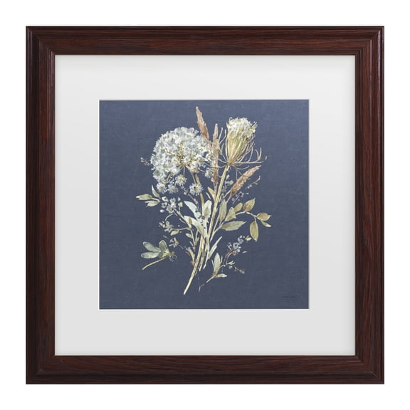 Lisa Audit 'Bohemian Blue 05 on blue' Matted Framed Art