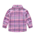 thumbnail image 3 of Toddler Boys Casual Long Sleeve Plaid Button Up Shirts Purple 110, 3 of 4