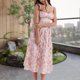 thumbnail image 3 of Vestido De Playa Vestido de playa para mujer Cómodo estampado floral Vestido largo Fiesta Clubwear (Rosa L) Cgtredaw para Mujer Rosa T M, 3 of 6