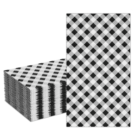 DYLIVeS 50 Count Gingham Guest Napkins 3 Ply Disposable Paper Dinner Hand Napkin for Bathroom Powder Room Holiday Wedding Birthday Party Bridaland Baby Shower Decorative Towels