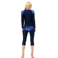 thumbnail image 6 of IBTOM CASTLE Women Burkini Swimsuits Modest Muslim Swimwear Islamic Long Sleeve Full Cover Hijab Top Skirted Swim Capris ​Pants Set 2XL Navy Blue, 6 of 8
