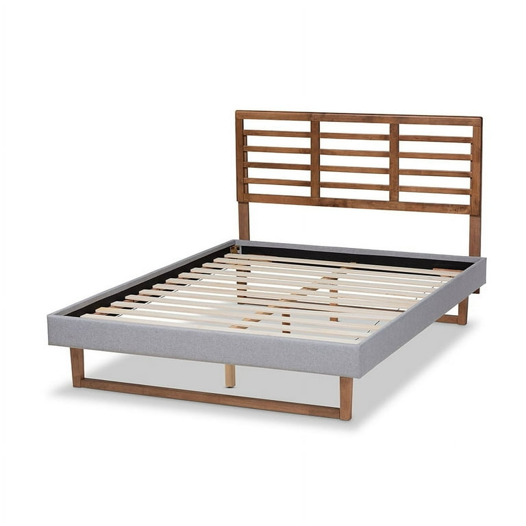 Baxton Studio Luciana Modern and Contemporary Light Grey Fabric Upholstered and Ash Walnut Brown Finished Wood Full Size Platform Bed Baxton Studio Luciana Modern and Contemporary Light Grey Fabric Upholstered and Ash Walnut Brown Finished Wood Full Size Platform Bed