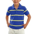 thumbnail image 1 of Odeerbi Camisas de Golf de Chicos Botón de Solapa A Rayas Camisas de Tenis de Manga Corta Uniforme Escolar, 1 of 5