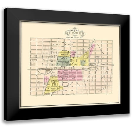 Thomas 14x12 Black Modern Framed Museum Art Print Titled - Gilroy California Landowner - Thomas 1876