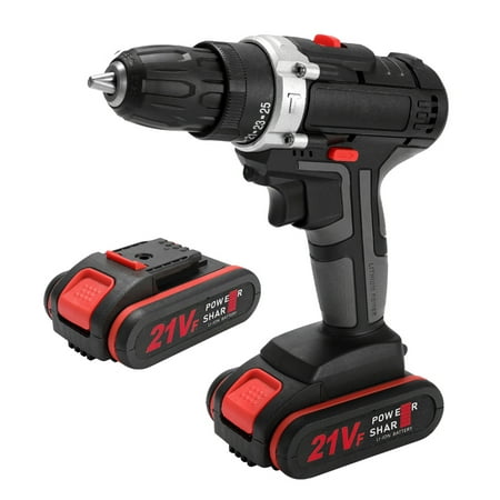 

21V Multifunctional Electric Impact Cordless Drill High-power Lithium Battery Wireless Rechargeable Hand Drills Home DIY Electric Power Tools (EU Plug)