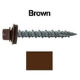 thumbnail image 3 of Metal ROOFING SCREWS: (1000) 10 x 1-1/2" Brown Hex Head Sheet Metal Roof Screw. Self starting metal to wood siding screws. EPDM washer. Colored head, 3 of 3