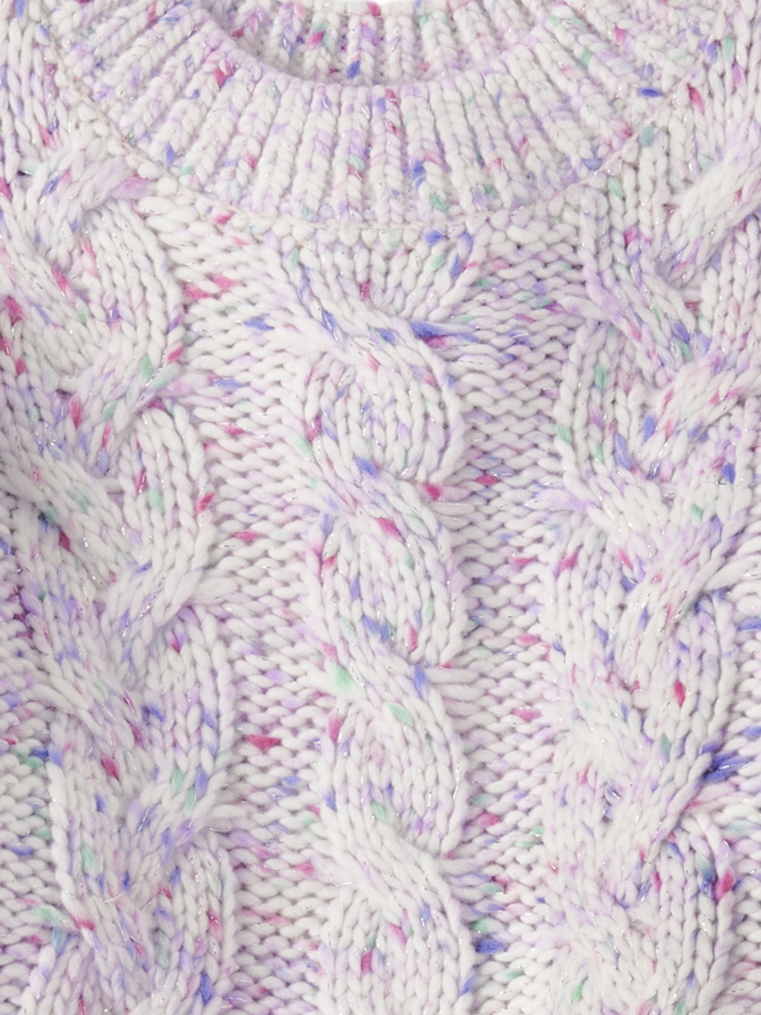 The Children's Place Girls Long Sleeve Cable Knit Cropped Rainbow Sweater, Sizes XS-XXL