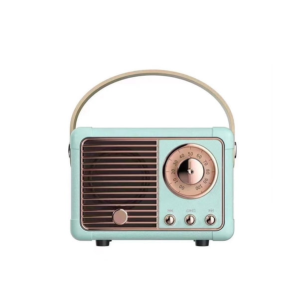 Matsuzay Altavoz ABS compatible con Bluetooth 5,0, electroplaca inalámbrica, bonita manija de elevación, perilla de volumen de 400mAh, caja de sonido Cables de audio/vídeo Azul