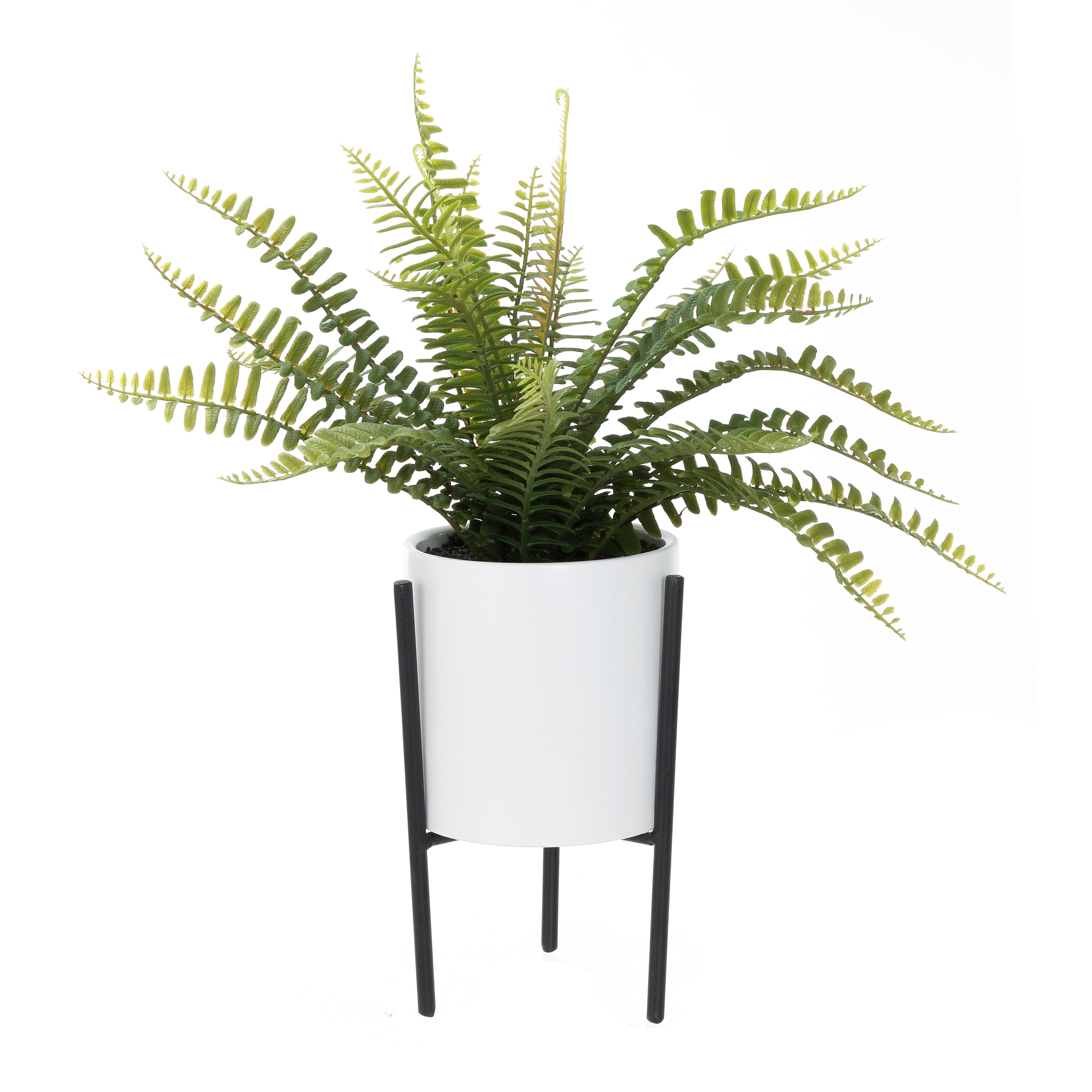 Mainstays 13" Green Artificial Fern Plant in Pot with Stand