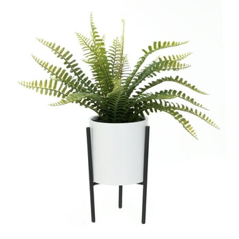 Mainstays 13" Green Artificial Fern  in Pot with Stand