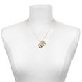 thumbnail image 2 of Delight Jewelry Silver-tone Domed Music - Guitar - Large Goldtone Crystal Initial - M - Charm Necklace, 17.5"+2", 2 of 4