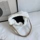 thumbnail image 2 of Bolsa de mano de felpa con doble correa para mujer, de gran capacidad de tela cálida (blanco) Ehuebsd Para Estrenar, 2 of 9