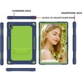 thumbnail image 2 of FIEWESEY Shoulder Strap Soft Silicone&Hard Back Shockproof Kids Friendly Case for Vastking KingPad K10/K10 Pro/Z10/BYYBUO SmartPad A10/Oangcc 10.1" Tablet+Screen Protector(Navy/Green,1 Pcs), 2 of 6