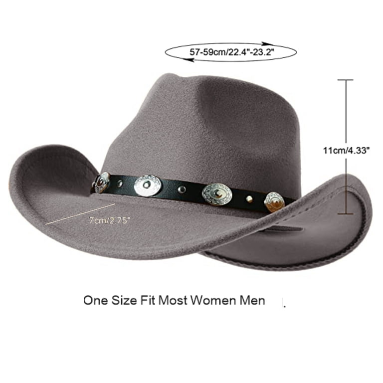LZLER Adult Plain Western Cowboy Hat, Wide Brim Fedora  display picture 1