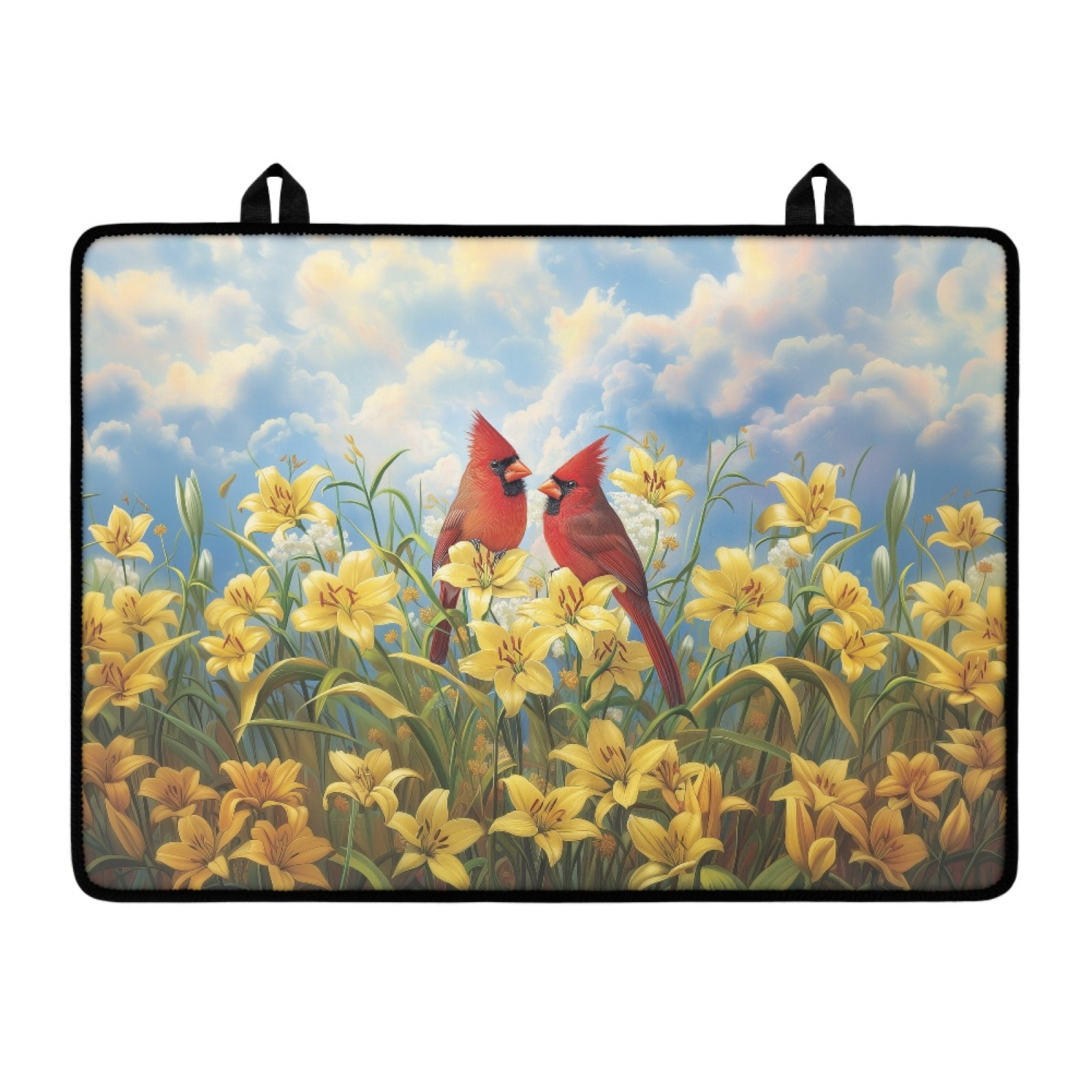 Xoenoiee Cardinal Lily Print Stove Top Cover for Electric Stove, Stove Cover 29.18 x 20.96 inch, Heat Resistant Stove Top Mat, Silicone Stove Mat for Glass Top Stove, Dish Drying Mat for Kitchen