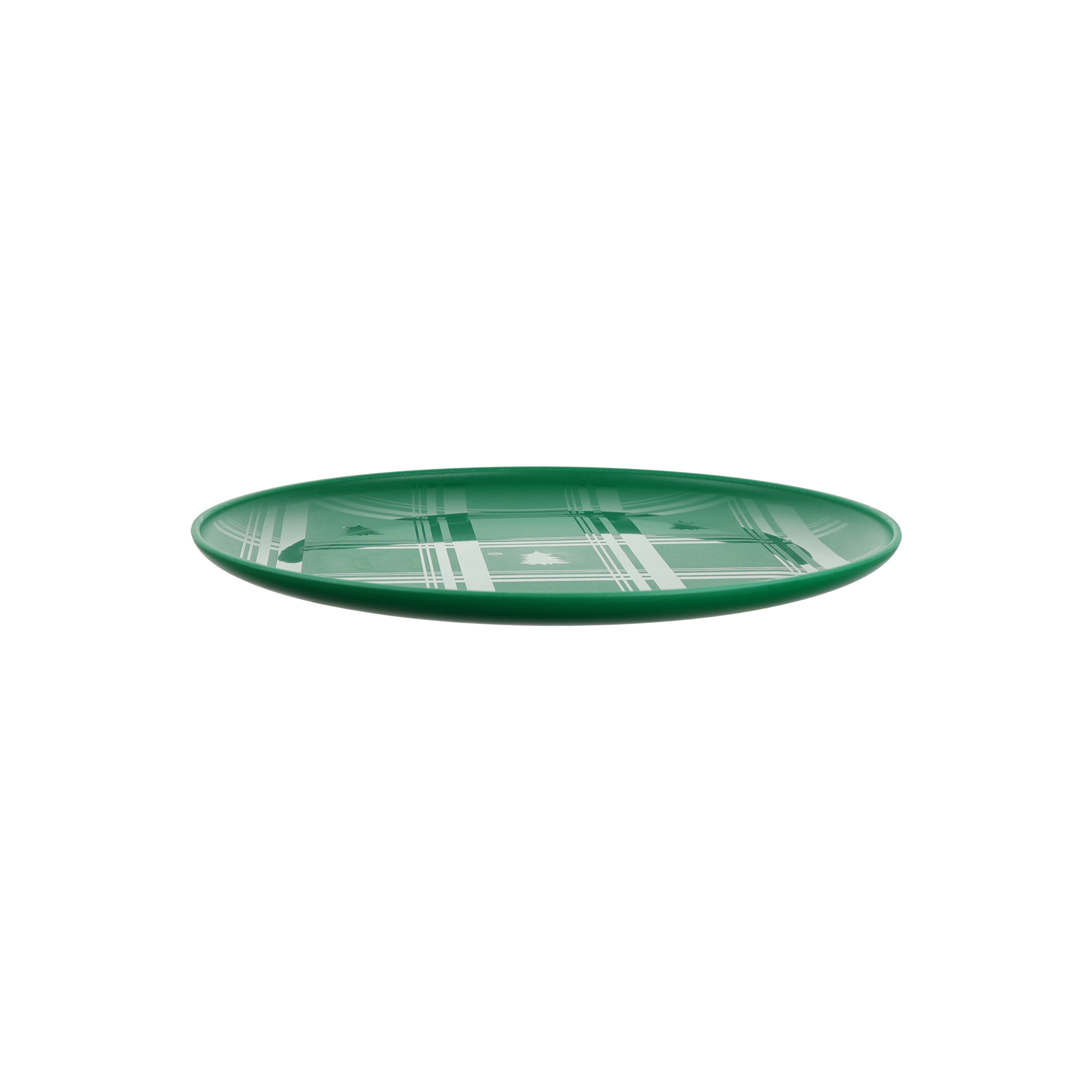 Assiette plate en polypropylène Mainstays, motif tartan vert, 10,5 po