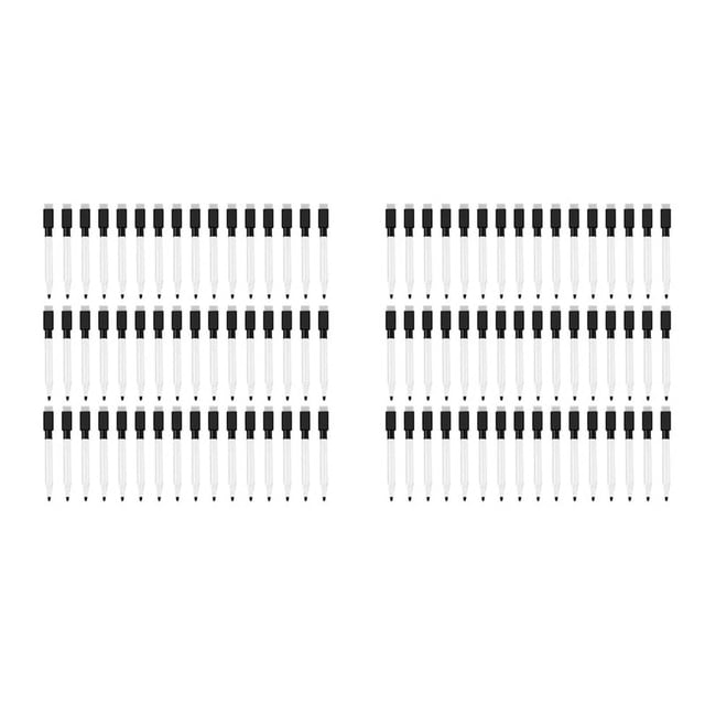 Magnetic Whiteboard Pen Erasable Marker, 96Pack Whiteboard Markers Dry Erase Marker with Eraser Cap Black