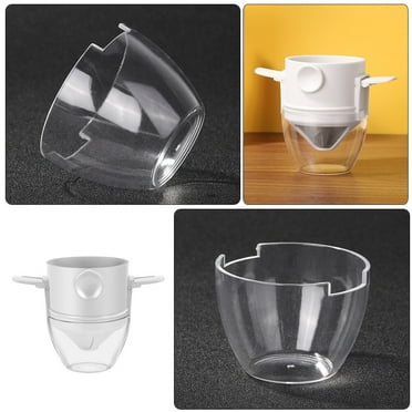 PAMINGONO Home Coffee Filter Cup with Funnel, Stainless Steel, White, Smooth Surface, 1Set