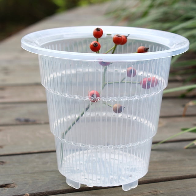 Olla De Malla Para El Control De Raíces Root Control Orchid Flower Mesh Pot Contenedor transparente transpirable (10 cm)