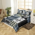 thumbnail image 4 of Retro Cabin Rustic Bedding Set For Bedroom, Farmhouse Lodge Bear Duvet Cover Twin, Deer Mountain Country Camper Comforter Cover Hunting Wild Animal Bed Cover Merry Christmas Decor, Blue Gray Black, 4 of 5