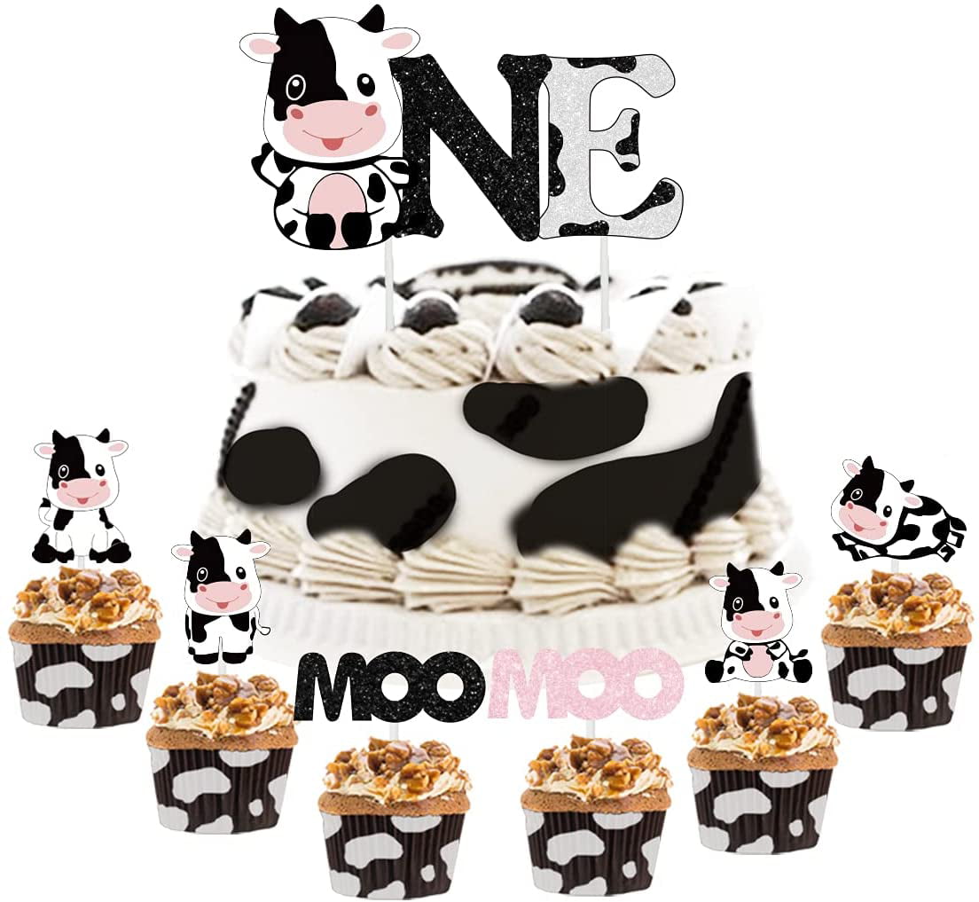 Vintage Chic Farm Themed Birthday Party Cupcake Toppers Girls Barnyard Animals Party Decorations set of 12 