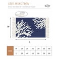 thumbnail image 2 of Coral Navy Blue Bathroom Rug 2'x3', Coastal Ocean Marine Nautical Beach Low Profile Front Entryway Rug with Tassels, Woven Cotton Washable Kitchen Mat Carpet for Foyer Bedroom Back Door Decor, 2 of 9