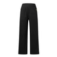 thumbnail image 6 of Women Pants Casual Twill Cropped Wide Leg Pant Plus Size Stretch Capri Ankle Denim Pants Chinos Trousers Leather Pants for Women Black XXL, 6 of 6