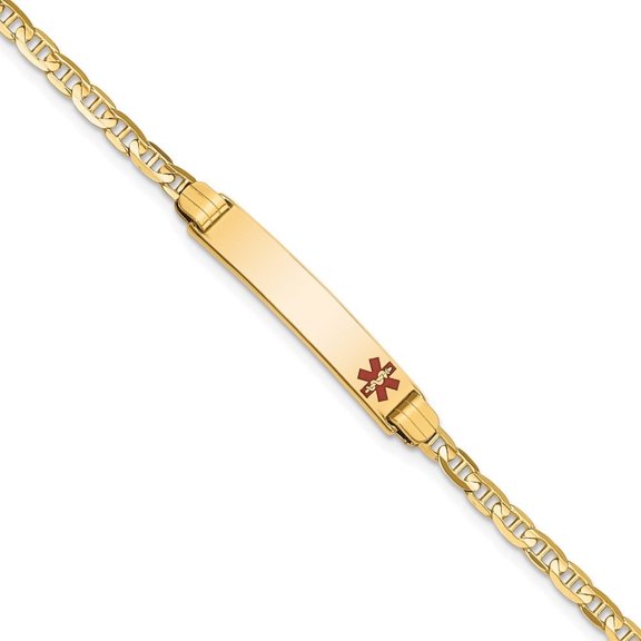 Auriga 14K Yellow Gold 6 Anchor Link Id Bracelet 6 inch for Women (L- 6inch, W- 5.5mm)