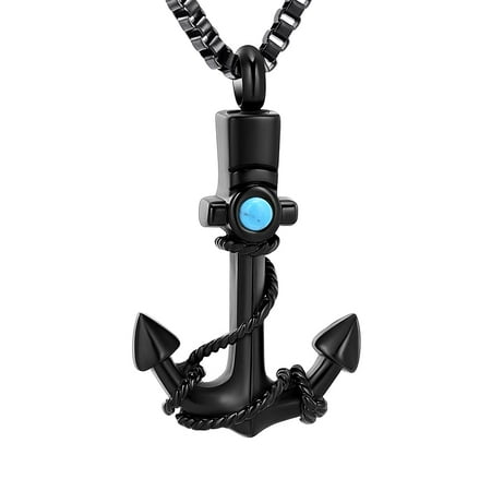 Anchor Urn Necklace for Ashes Cremation Necklace Keepsake Memorial Jewelry Gifts for Women Men Pendant