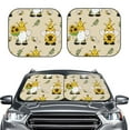 thumbnail image 2 of Daiia Gnomes Bees And Sunflowers 2PCS Car Windshield Sun Shade, Foldable Sun Shield for Car Front Window, Auto Sun Blocker Visor Protector Universal for Truck SUV Pickup-Medium, 2 of 7