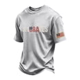thumbnail image 2 of Men's US 250th Anniversary T Shirts with Jesus Saves Graphic and Vintage Wash Featuring Patriotic 1776 to 2026 Prints Light Gray XXXXL, 2 of 4