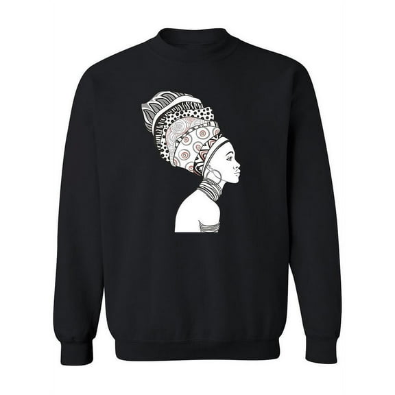 Woman With Earring Sketch Sweatshirt Women -Image by Shutterstock, Female Large