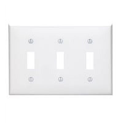 Leviton 3-Gang Toggle Switch Wallplate - Thermoplastic Unbreakable - White Standard