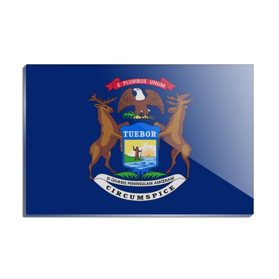 Michigan State Flag Rectangle Acrylic Fridge Refrigerator Magnet