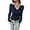 Dark Blue, variant on Women's T Shirts For Casual Styling Elegant Fit Knitted Collar Top Without Buttons T Shirts Womens
