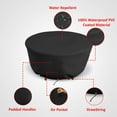 thumbnail image 6 of COVERS&ALL Outdoor Round Fire Pit Cover, 12 Oz Waterproof, UV & Weather Resistant for Patio Lawn Garden Backyard Outside, with Air Vents & Drawstrings (48"(Diameter) x 18"(H), Black), 6 of 7